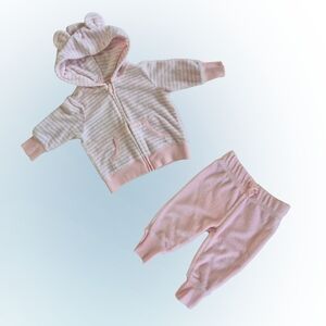 Infant 3 Months Carter's Pink Striped Kids Matching Set